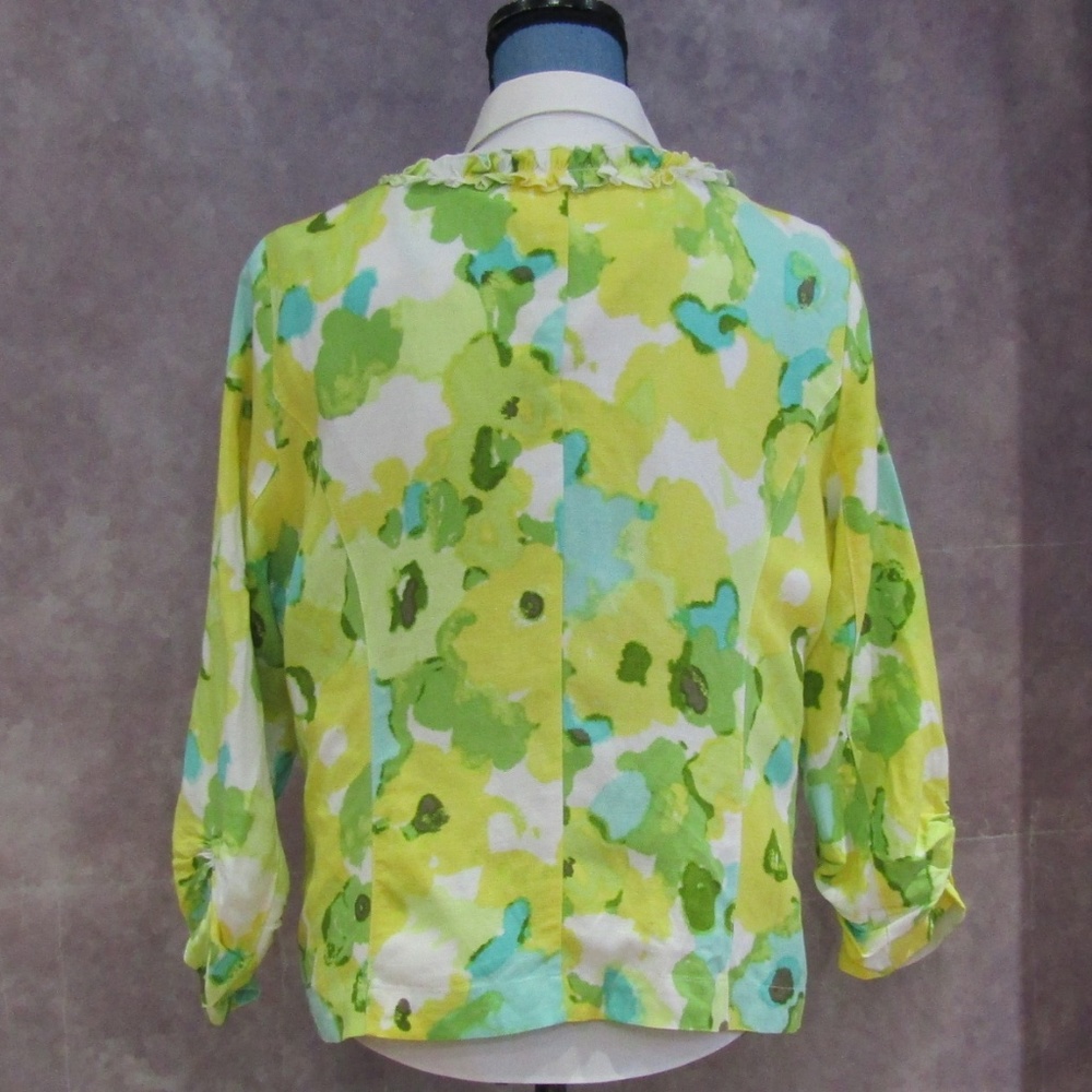 Ruby Rd. Linen Blend Ruffles Sequins Jacket Blazer - image 3